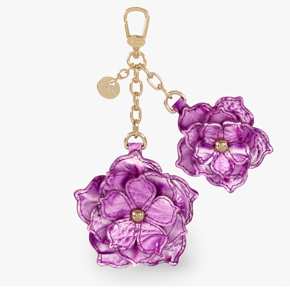 NWT Brahmin Lilac Essence Melbourne Magnolia Flower Bag Charm